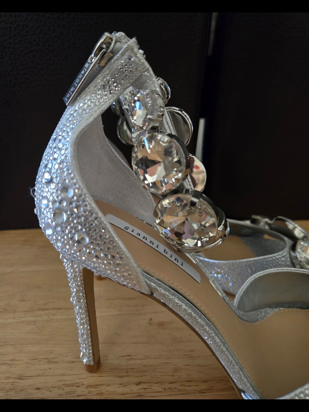 Gianni Bini Oaklynn Rhinestone Jeweled Ankle Cuff Dress Sandals  Size  9.5 - Picture 2 of 10
